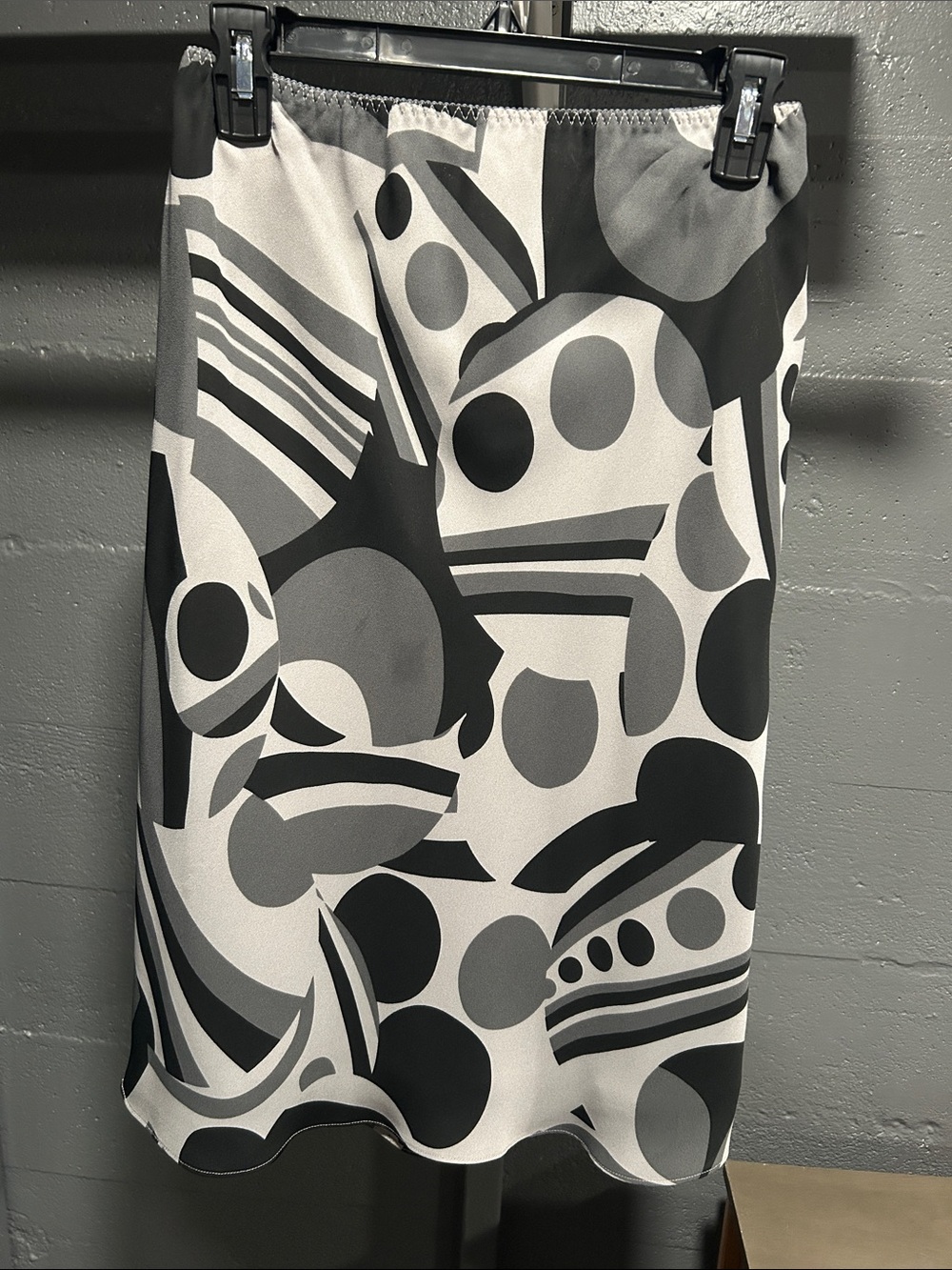 The Limited Black & White Geometric Midi Skirt